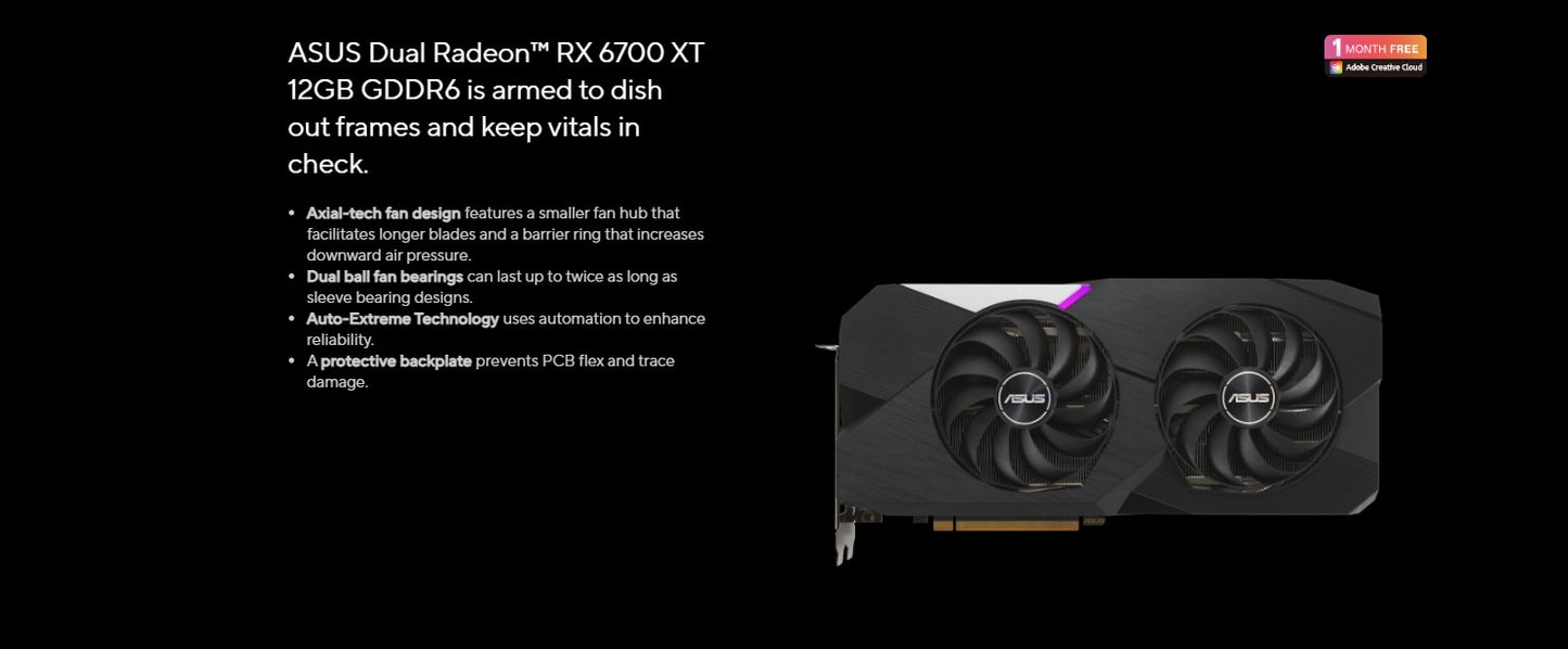 ASUS Dual Radeon™ RX 6700 XT 12GB GDDR6