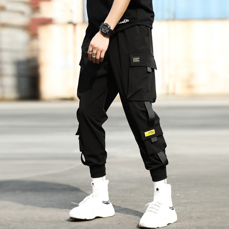 Men Techwear Joggers Cargo Pants Running Streetwear Punk