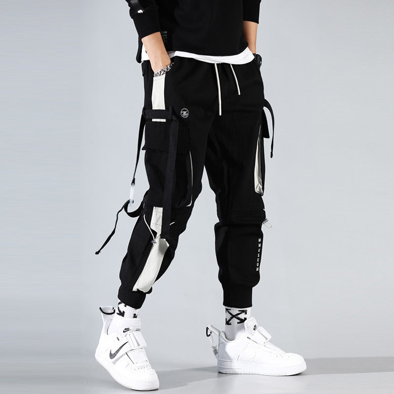 Men Techwear Joggers Cargo Pants Running Streetwear Punk