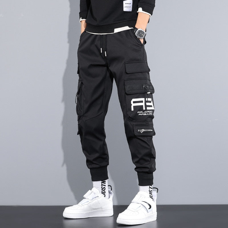 Men Techwear Joggers Cargo Pants Running Streetwear Punk