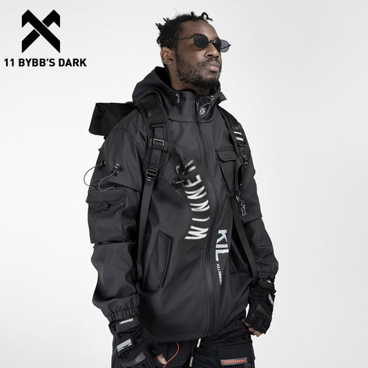 11 BYBB'S DARK Multi Pockets Cargo Jackets Unisex Windbreaker Streetwear Outdoor Techwear