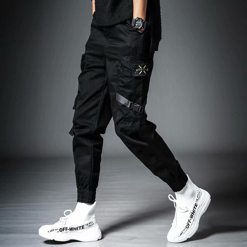 Men Techwear Joggers Cargo Pants Running Streetwear Punk