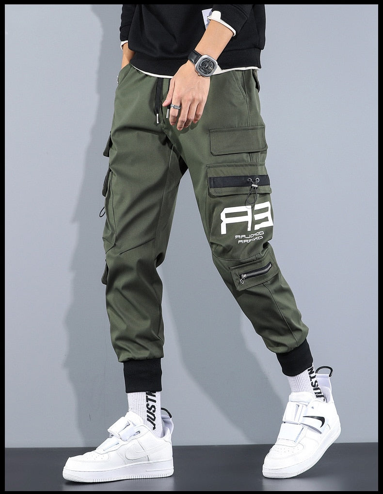 Men Techwear Joggers Cargo Pants Running Streetwear Punk